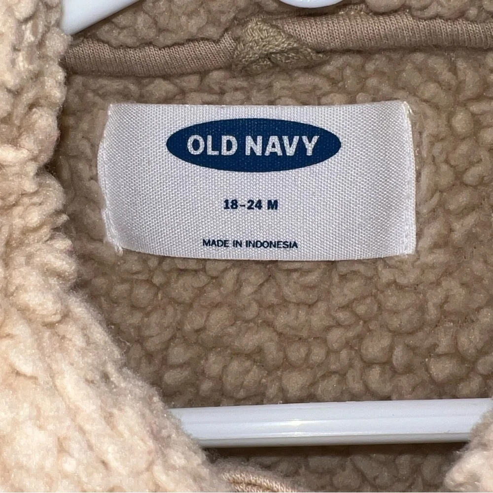 Old Navy Toddler Girls Sherpa Teddy Bear Beige Winter Vest 18-24‎ Months